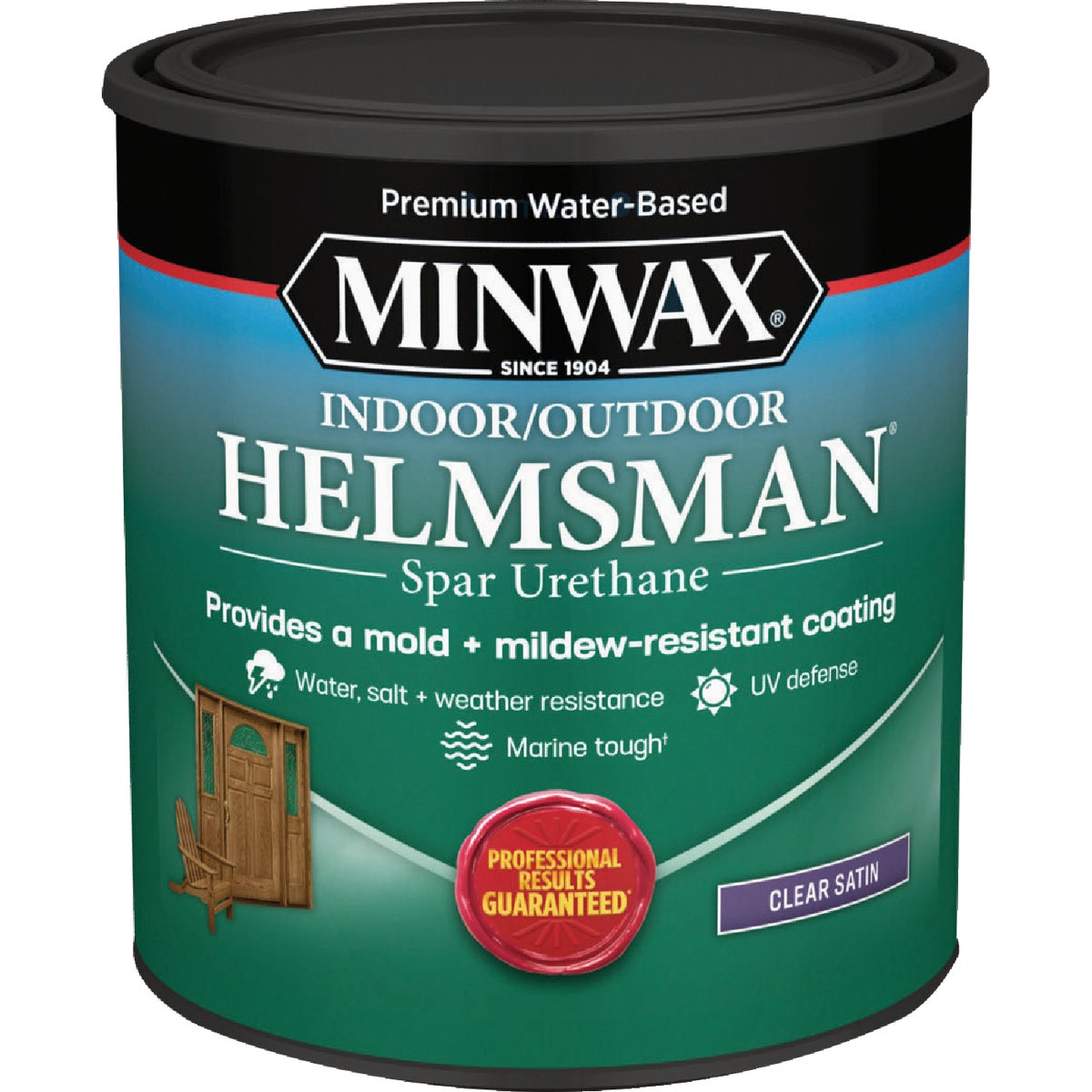 Minwax Water Based Helmsman Indoor/Outdoor Satin Clear Spar Urethane, 1 Qt.