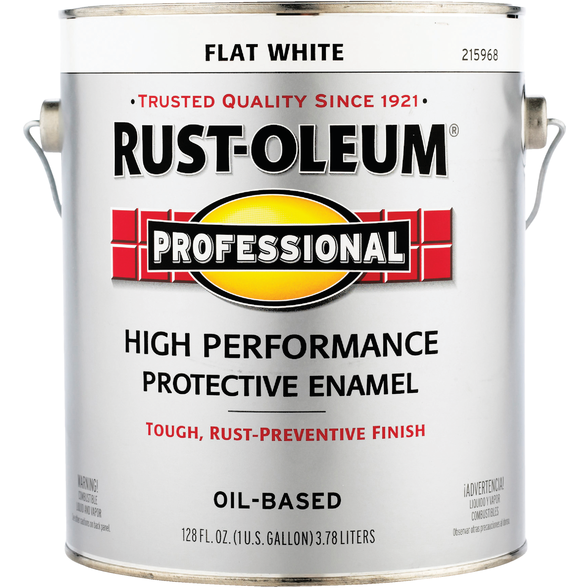 Rust-Oleum Professional DTM Oil Based Flat Protective Rust Control Enamel, White, 1 Gal. Image 2