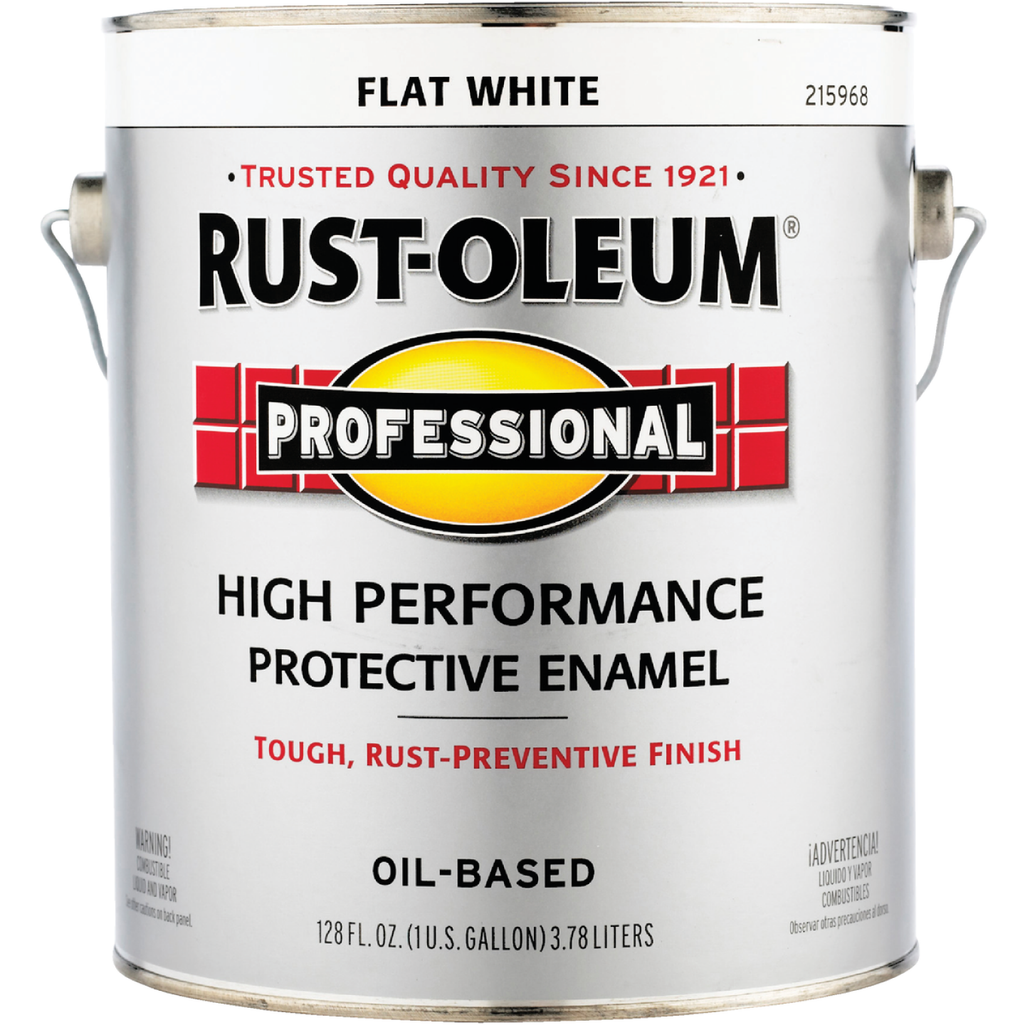 Rust-Oleum Professional DTM Oil Based Flat Protective Rust Control Enamel, White, 1 Gal. Image 2