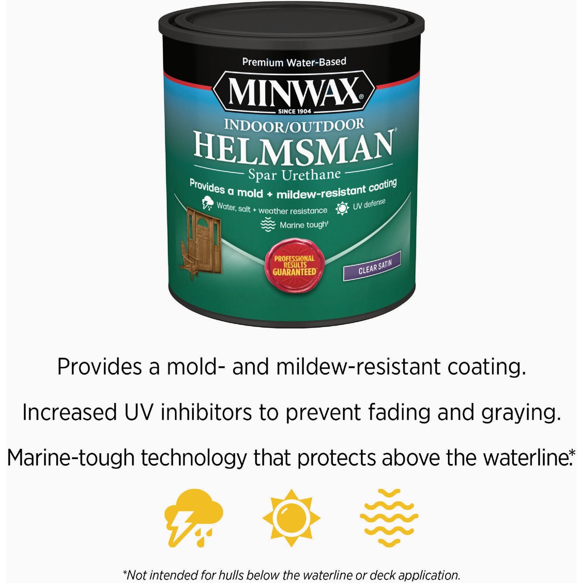 Minwax Water Based Helmsman Indoor/Outdoor Satin Clear Spar Urethane, 1 Gal. Image 6