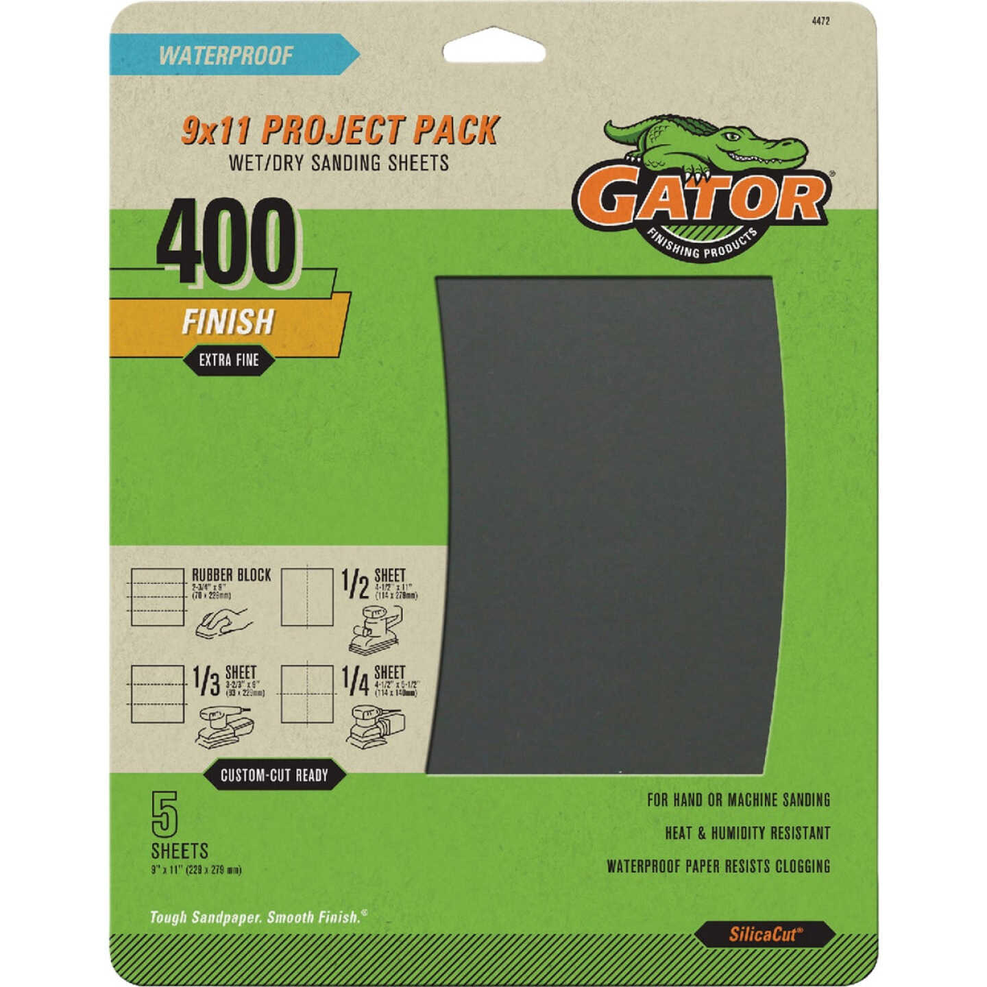 GatorGrit 9 In. x 11 In. Super Fine 400-Grit Sandpaper (5-Pack) Image 1