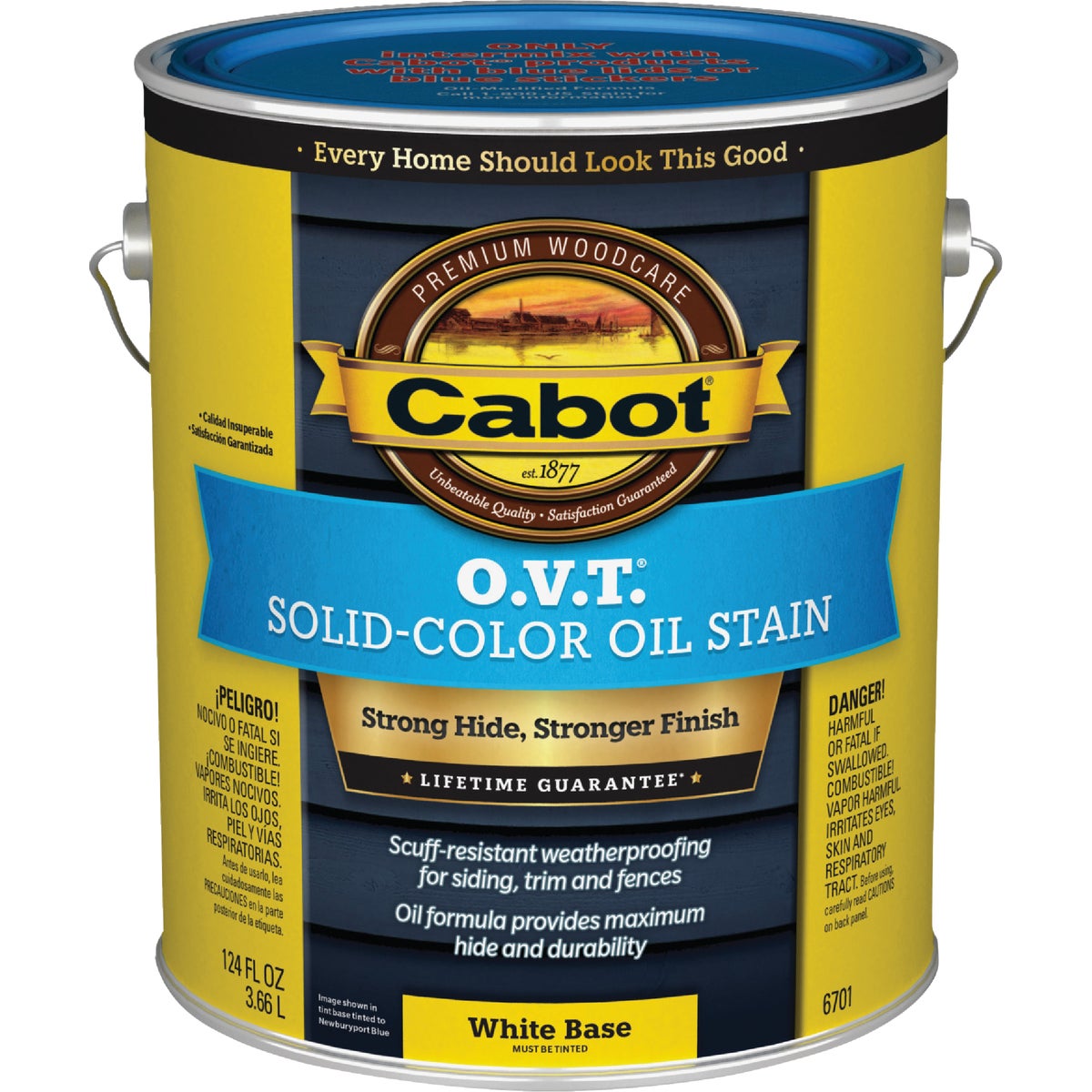 Cabot O.V.T. VOC Compliant Solid Color Exterior Stain, 6701 White Base, 1 Gal.