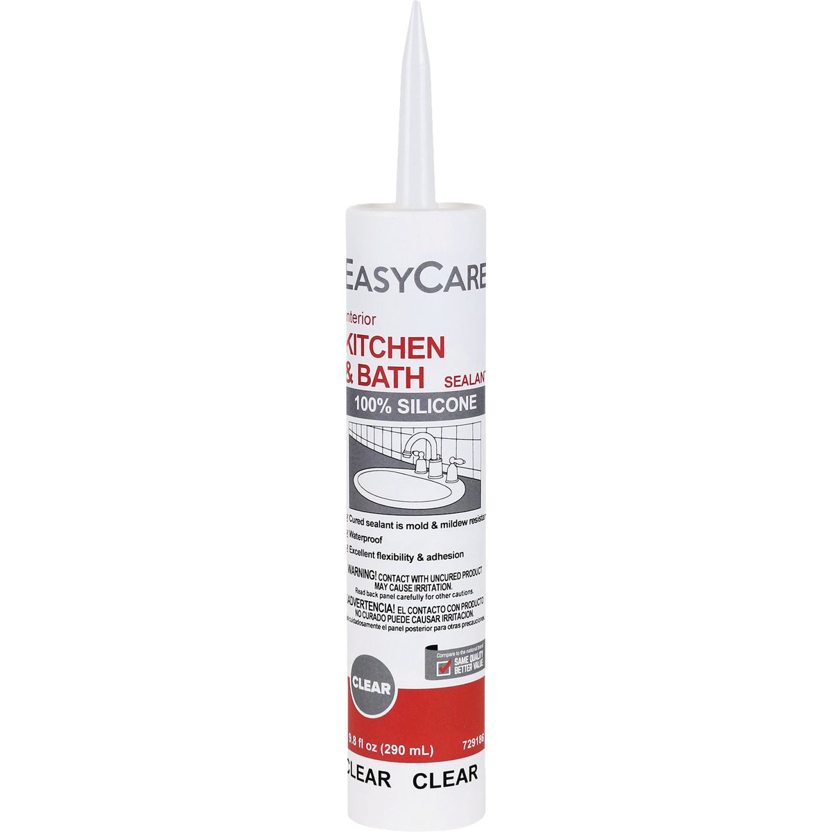EasyCare 9.8 Oz. Clear Kitchen & Bath Silicone Sealant