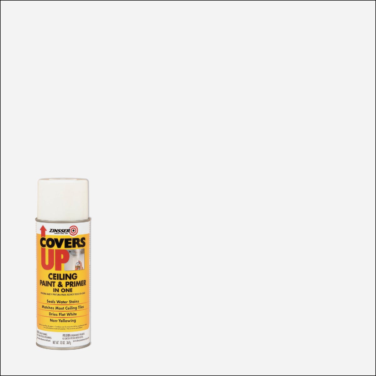 Zinsser Covers Up Stain Sealing Spray Paint Primer, White, 13 Oz.
