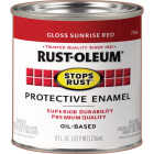 Rust-Oleum Stops Rust Protective Oil Based Gloss Rust Control Enamel, Sunrise Red, 1/2 Pt. Image 2
