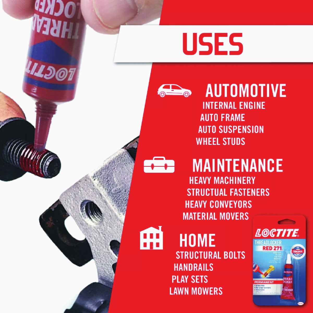LOCTITE Red 271 0.2 Oz. Permanent Red Threadlocker Image 3
