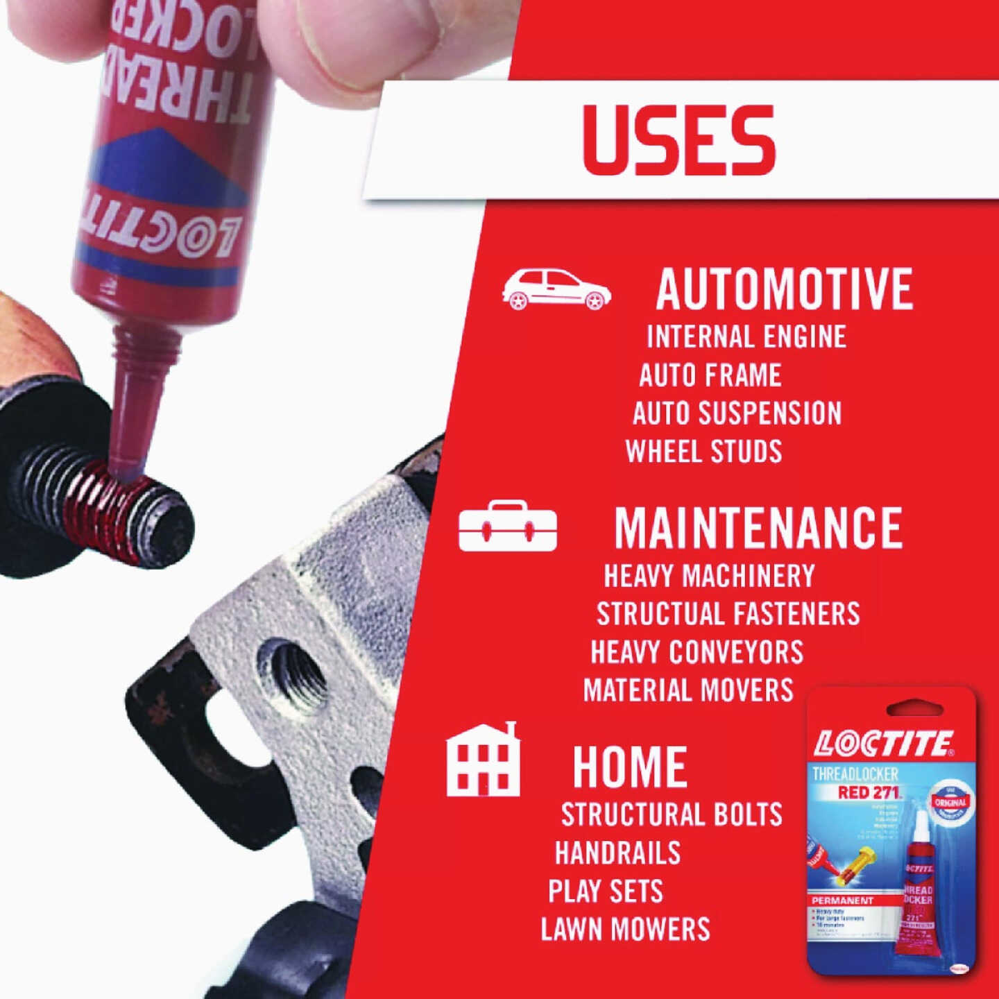 LOCTITE Red 271 0.2 Oz. Permanent Red Threadlocker Image 3