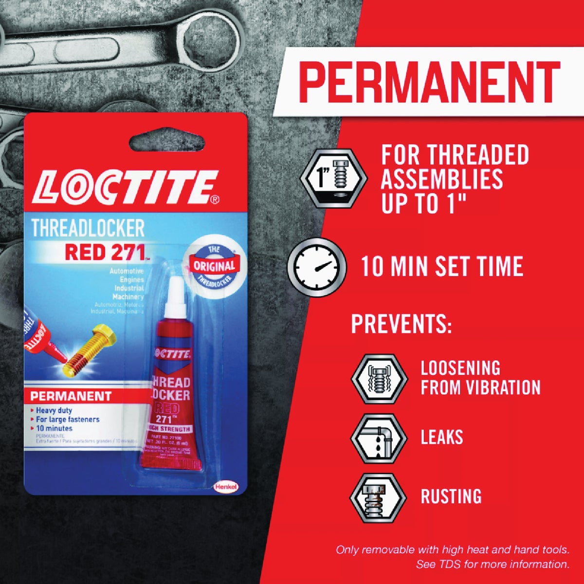 LOCTITE Red 271 0.2 Oz. Permanent Red Threadlocker Image 4