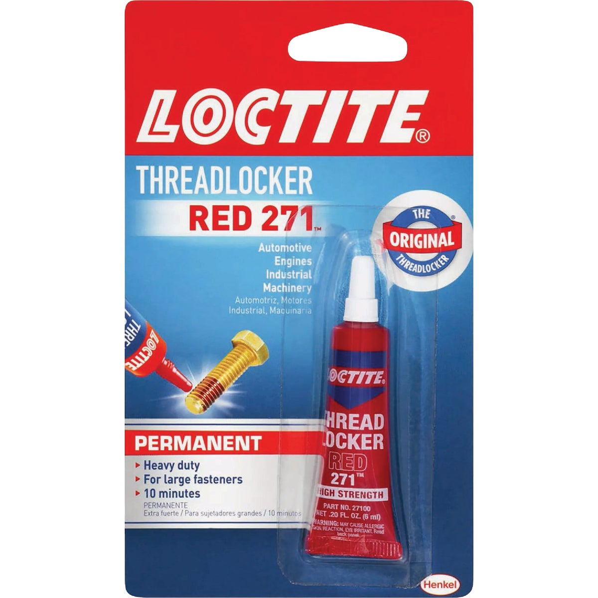 LOCTITE Red 271 0.2 Oz. Permanent Red Threadlocker