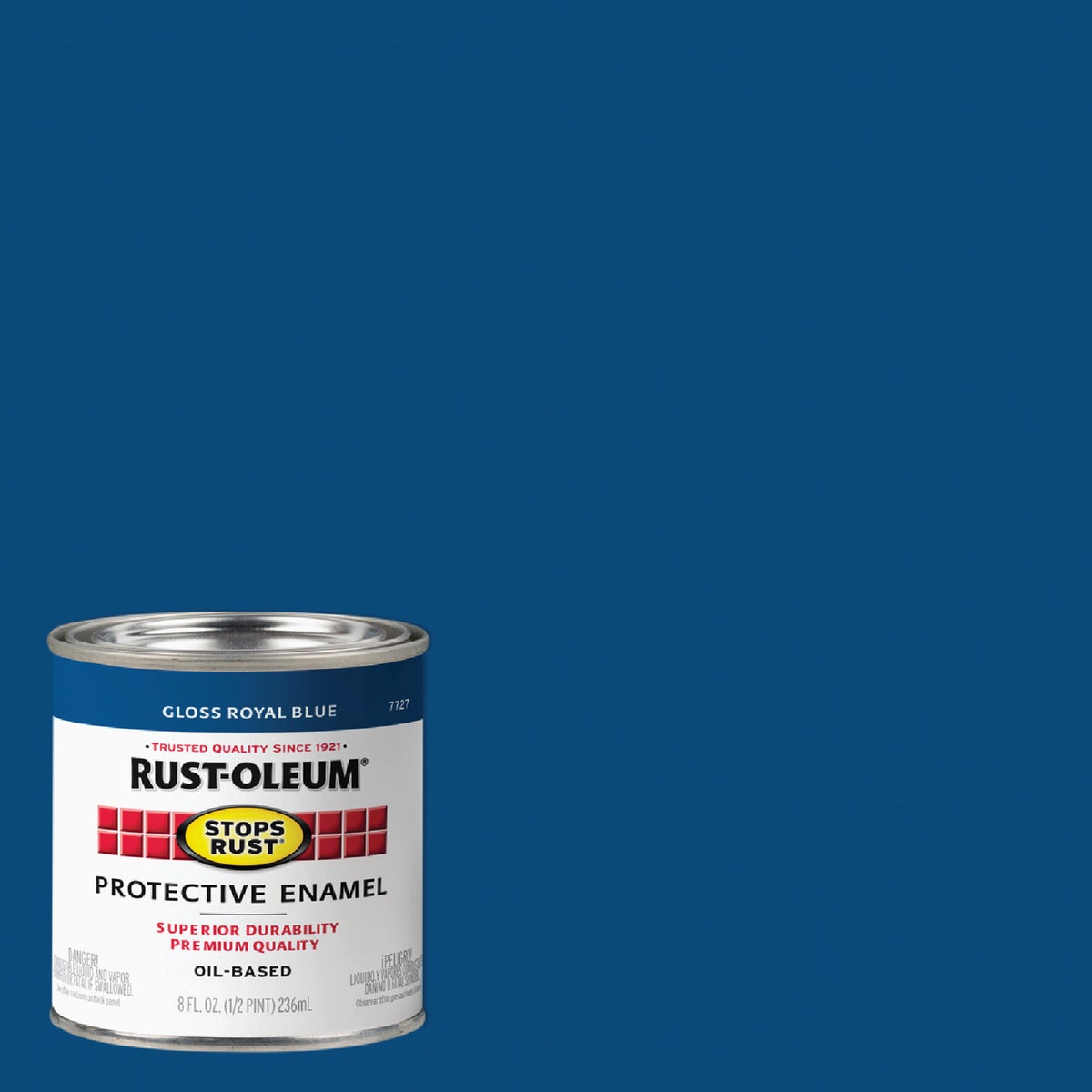 Rust-Oleum Stops Rust Oil Based Gloss Protective Rust Control Enamel, Royal Blue, 1/2 Pt.