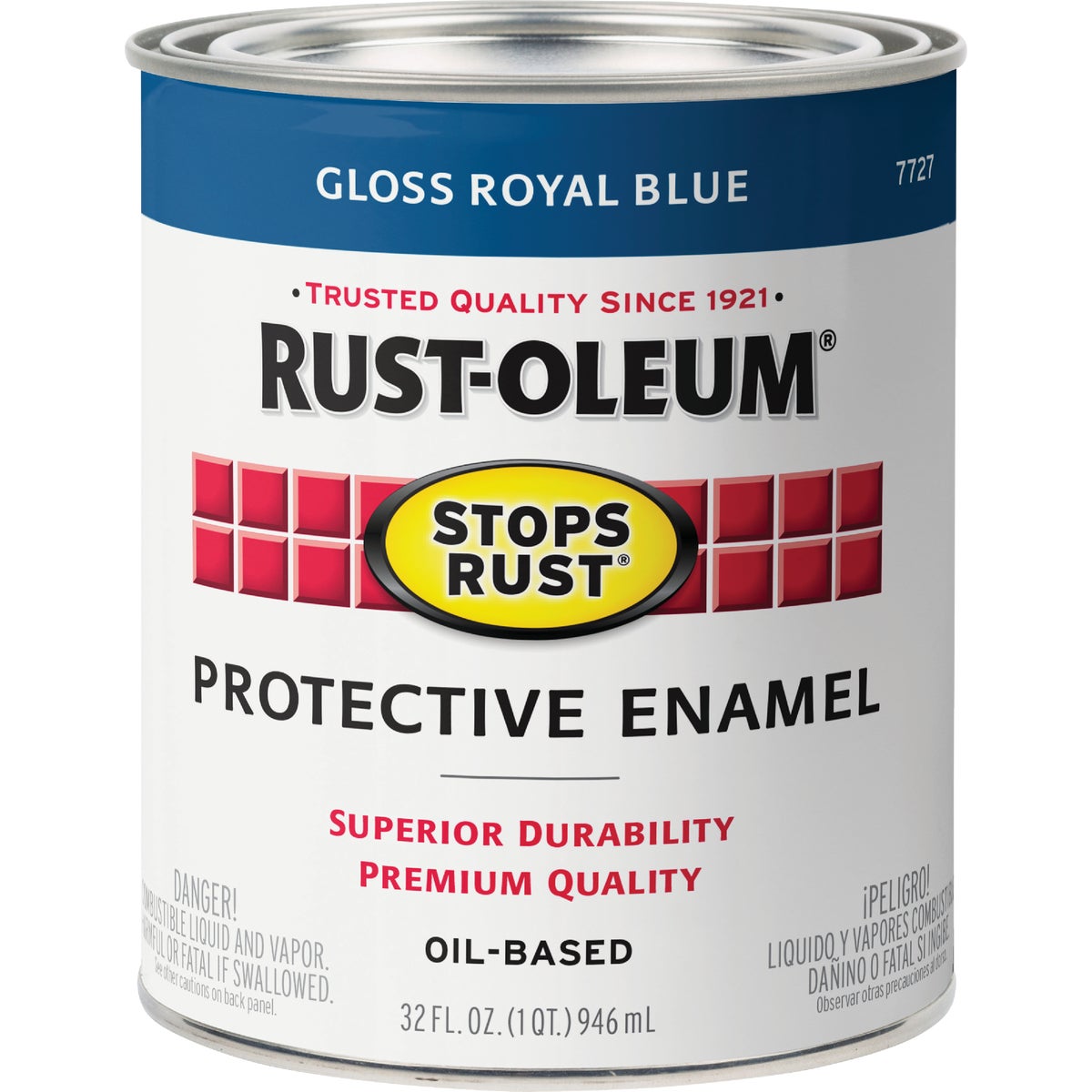 Rust-Oleum Stops Rust Oil Based Gloss Protective Rust Control Enamel, Royal Blue, 1 Qt. Image 2