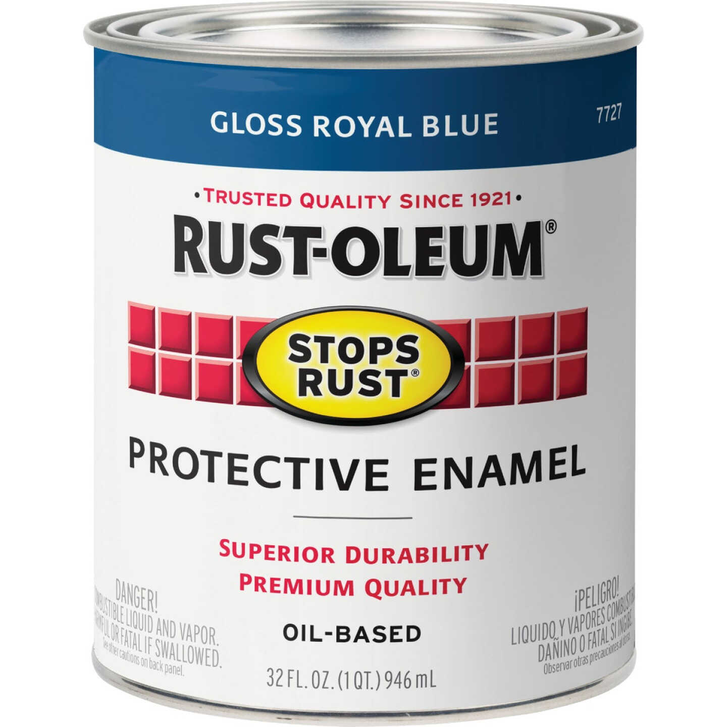 Rust-Oleum Stops Rust Oil Based Gloss Protective Rust Control Enamel, Royal Blue, 1 Qt. Image 2
