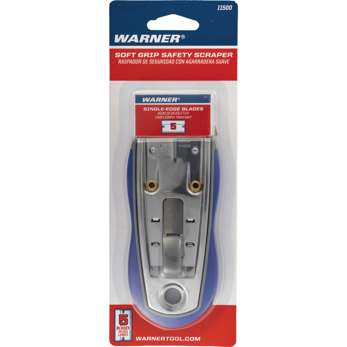 Warner Soft Grip Safety Scraper with 5-Pack Single Edge Blades Image 2