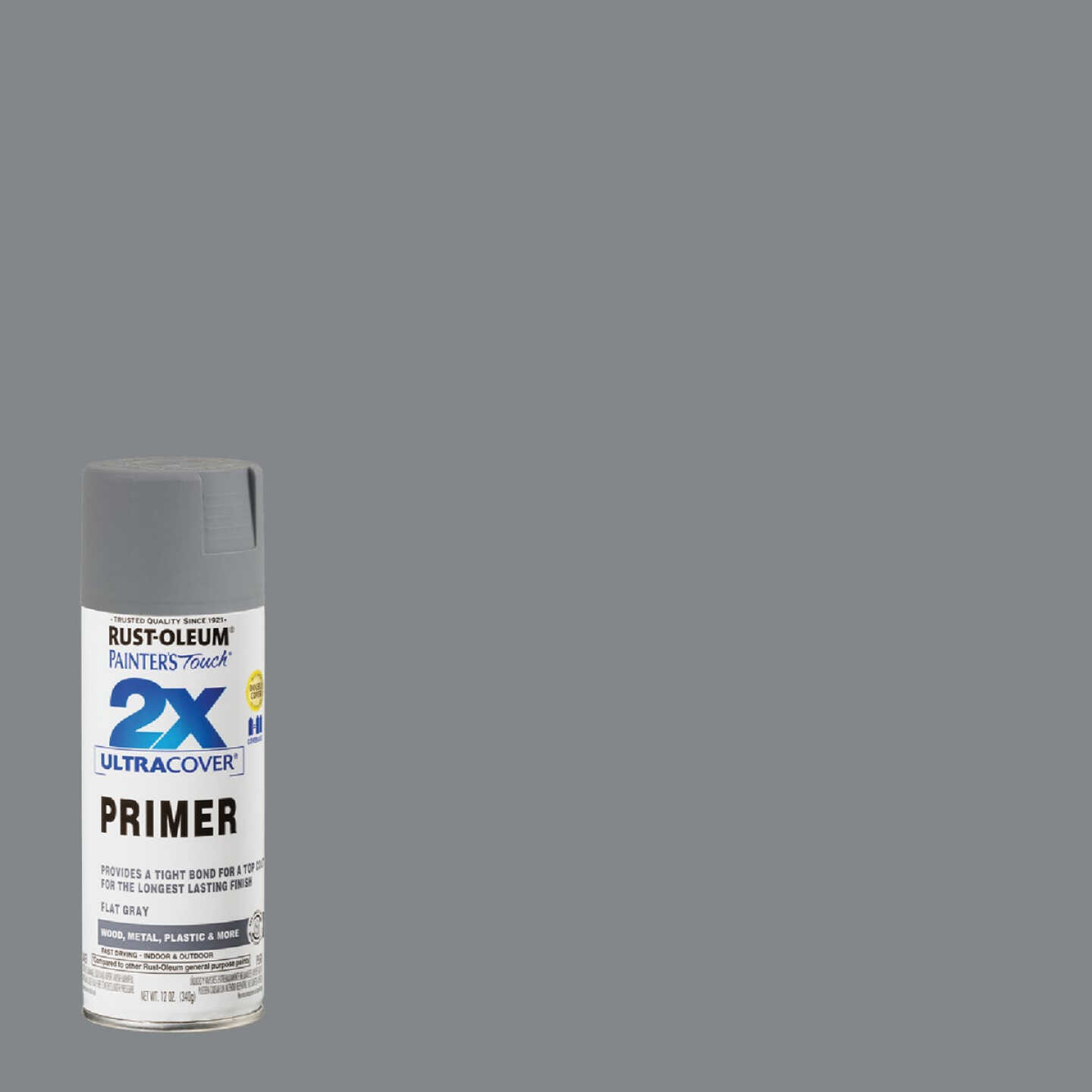 Rust-Oleum Painter's Touch 2X Ultra Cover Flat Gray Spray Paint Primer Image 1