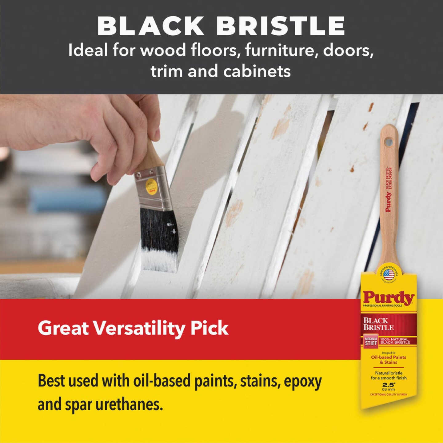 Purdy Black Bristle 2-1/2 In. Angular Trim Paint Brush Image 2