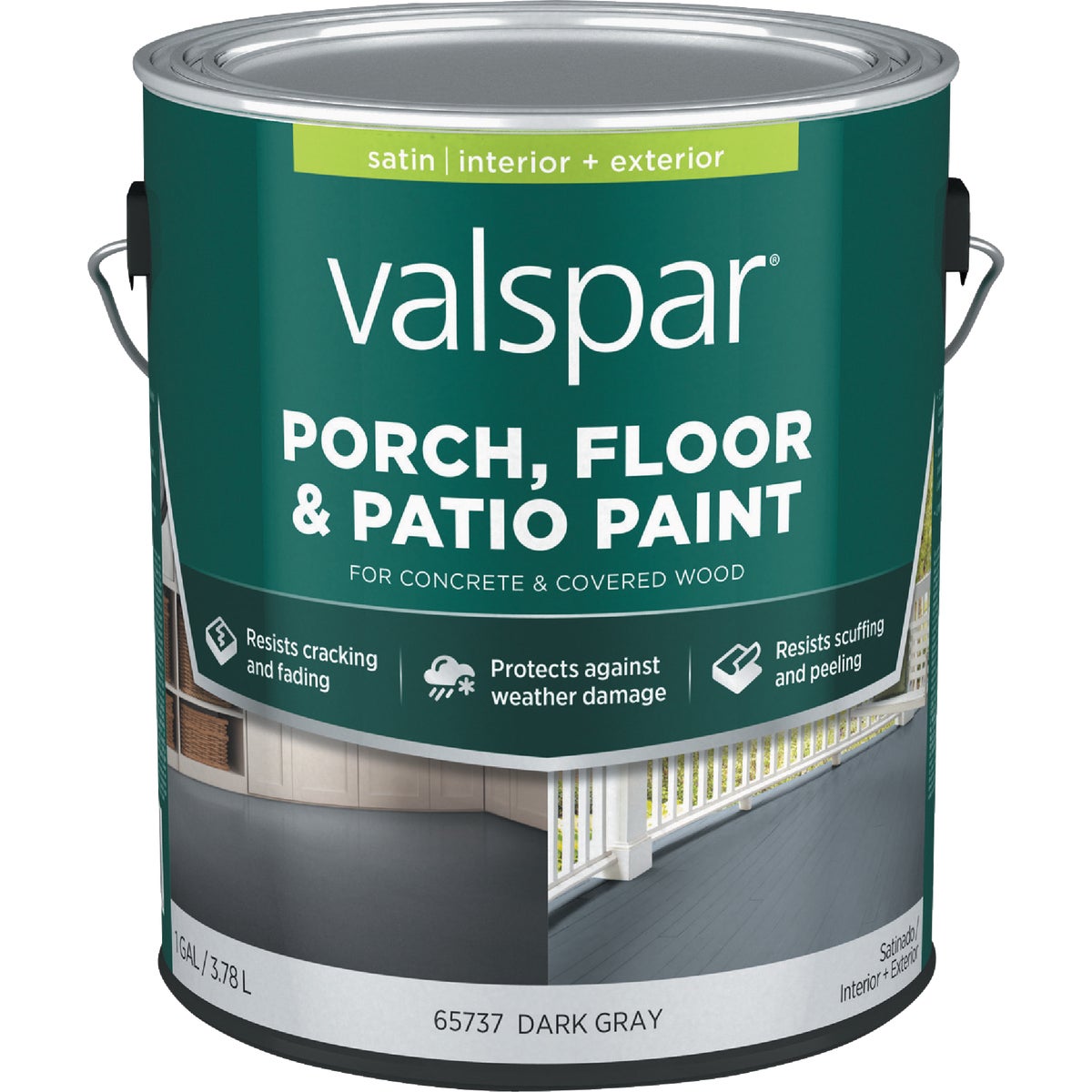 Valspar 1 Gal. Dark Gray Latex Satin Porch, Floor & Patio Paint