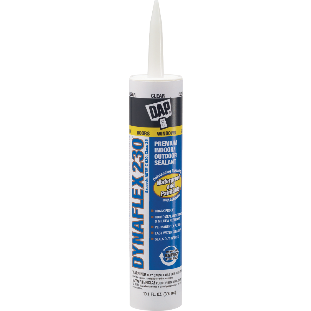 Dap Dynaflex 230 10.1 Oz. 100% Waterproof Window, Door, Siding & Trim Elastomeric Sealant, Clear