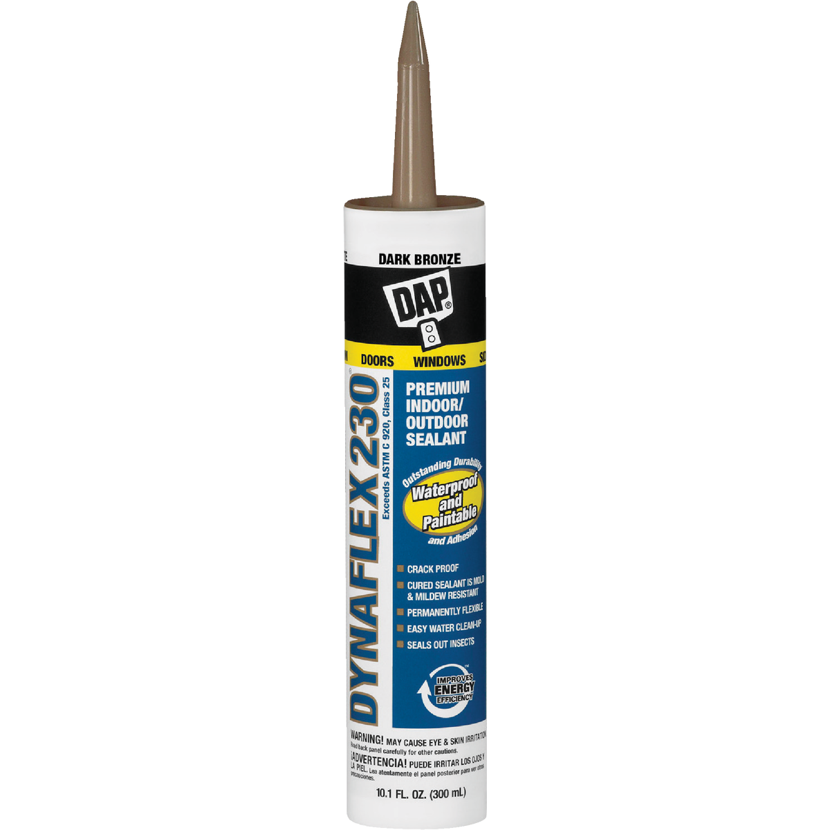 Dap Dynaflex 230 10.1 Oz. 100% Waterproof Window, Door, Siding & Trim Elastomeric Sealant, Dark Bronze