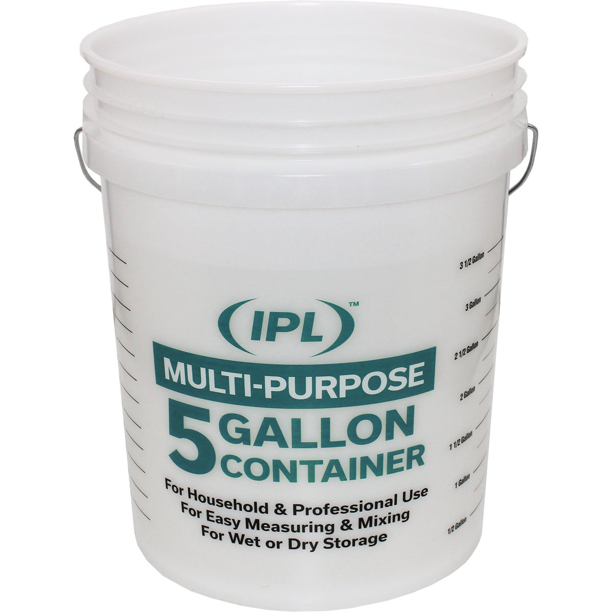 Leaktite 5 Gal. Clear Plastic Bucket with Measuring Increments Image 2
