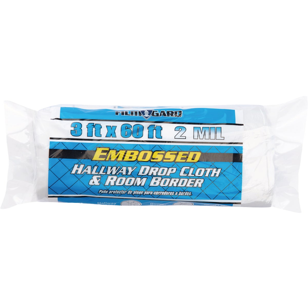 Film-Gard 3 In. x 60 Ft. 2-Mil Embossed Drop Cloth Image 1