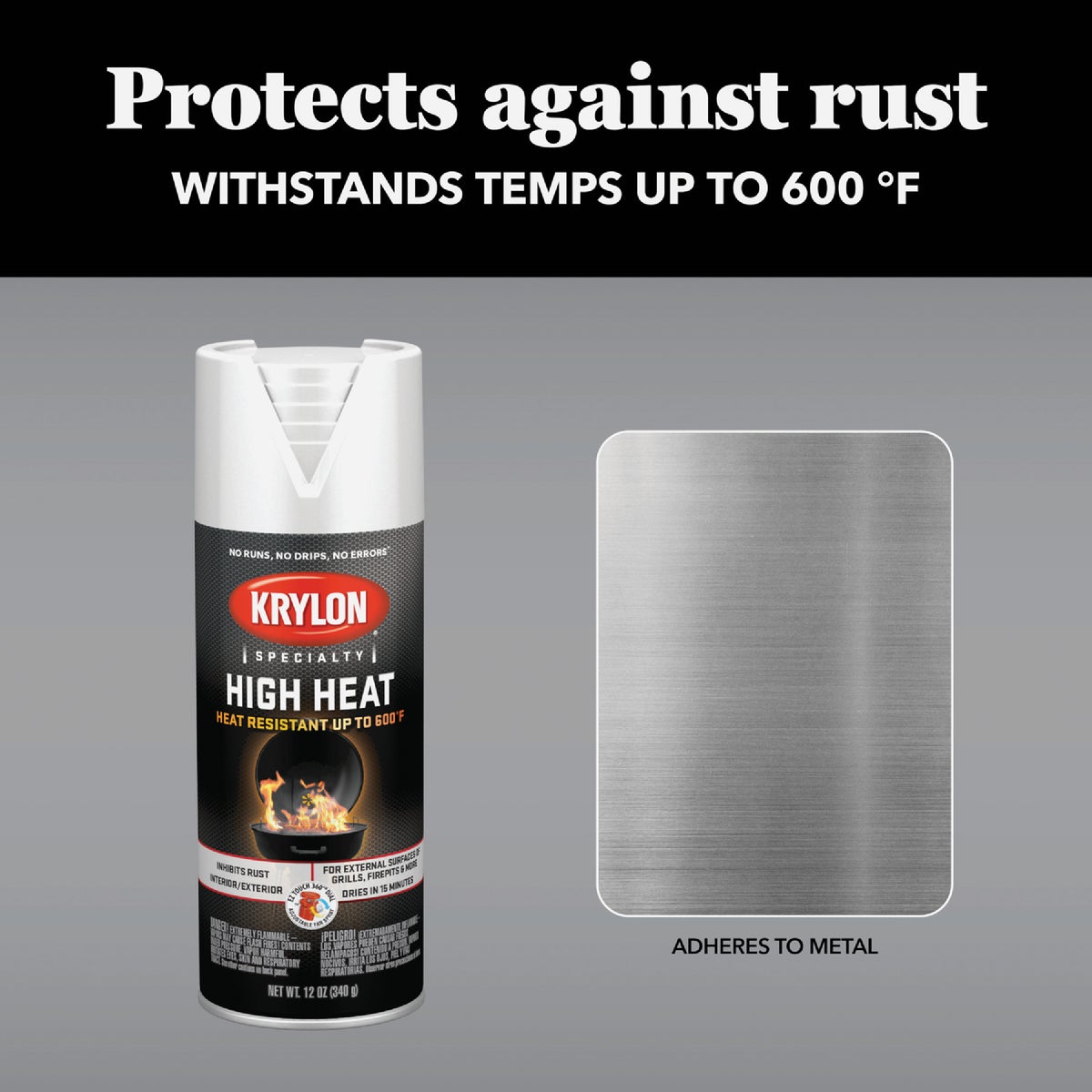 Krylon Flat White 12 Oz. High Heat Spray Paint Image 2