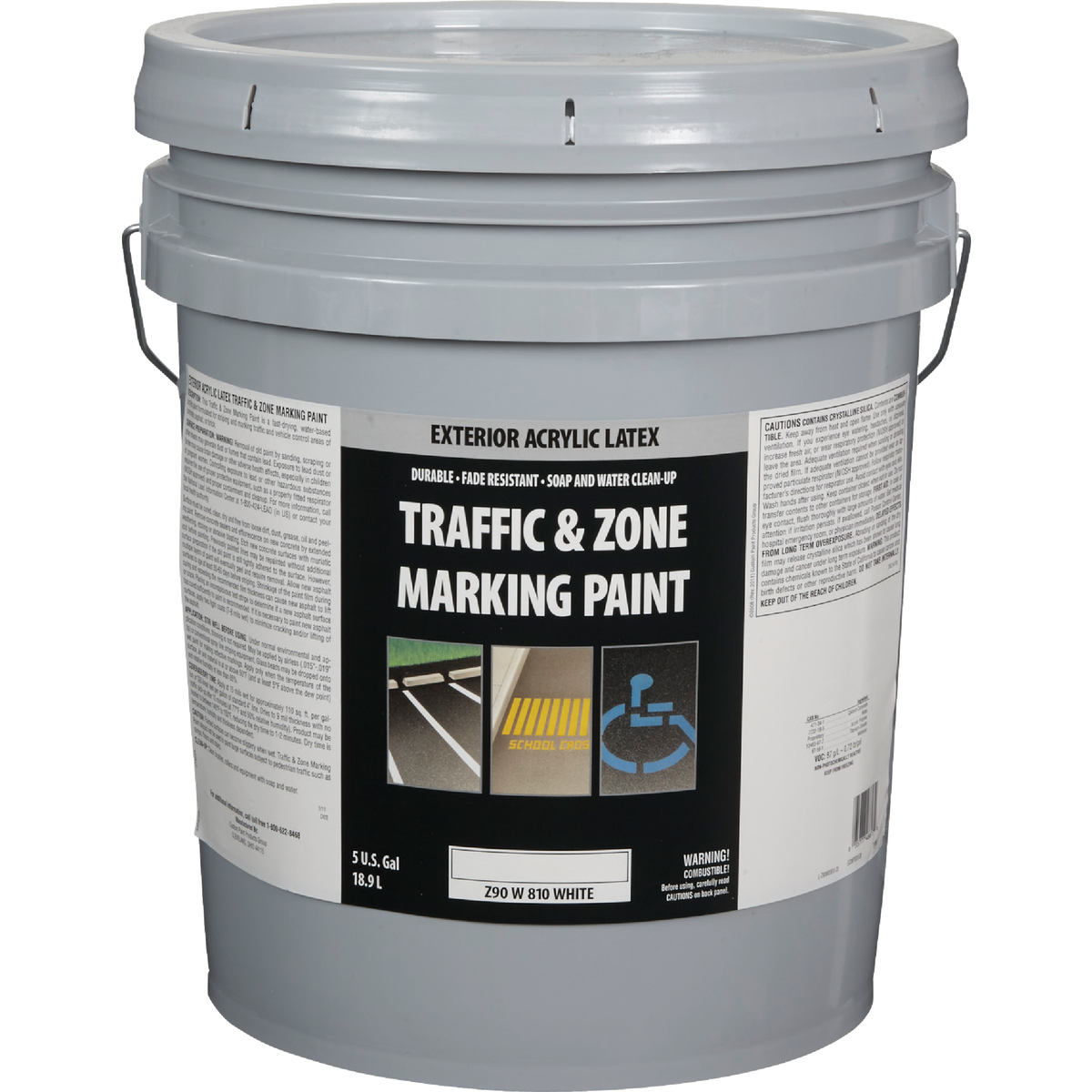 Traffic & Zone White Latex 5 Gal. Traffic Paint Image 1