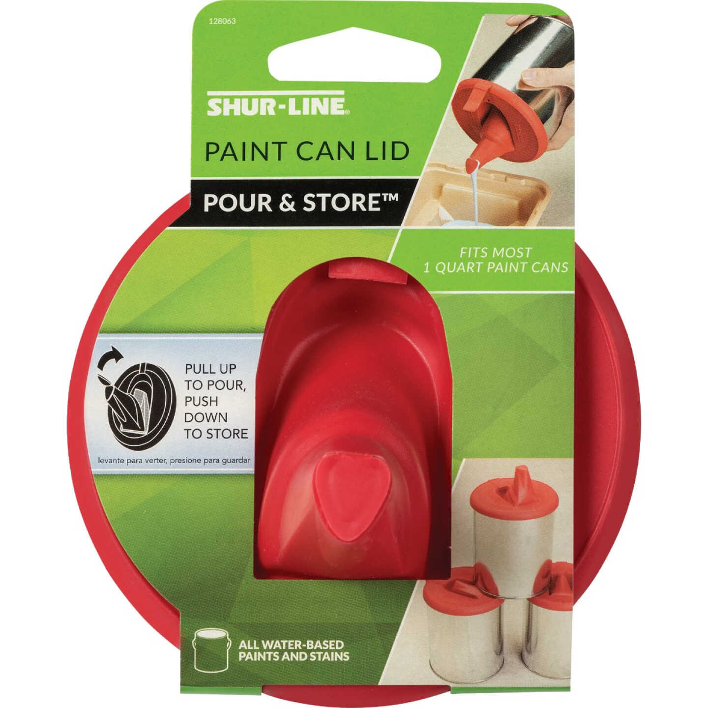 Shur-Line Store & Pour Lid for 1 Qt. Can, Red Image 1