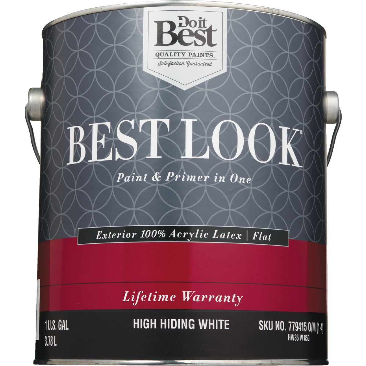 Best Look 100% Acrylic Latex Premium Paint & Primer In One Flat Exterior House Paint, High Hiding White, 1 Gal. Image 2