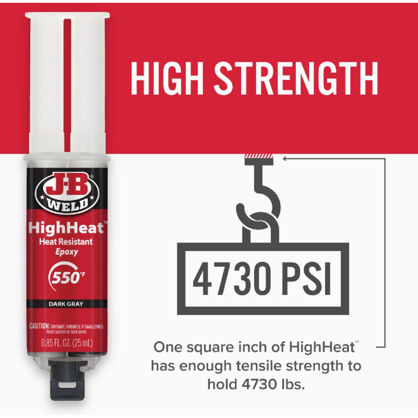 J-B Weld 0.85 Oz. HighHeat Heat Resistant Epoxy, Syringe Image 4