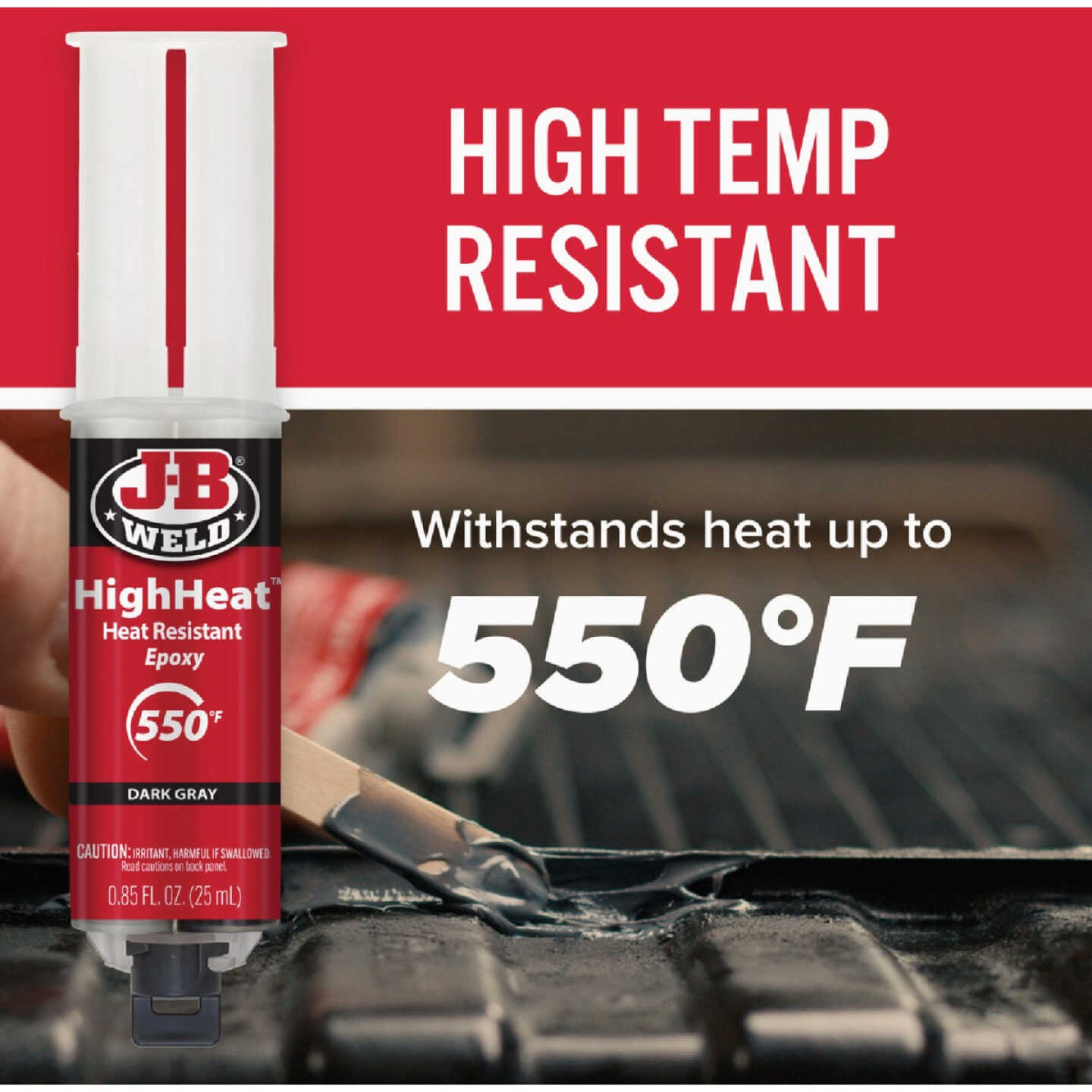 J-B Weld 0.85 Oz. HighHeat Heat Resistant Epoxy, Syringe Image 2