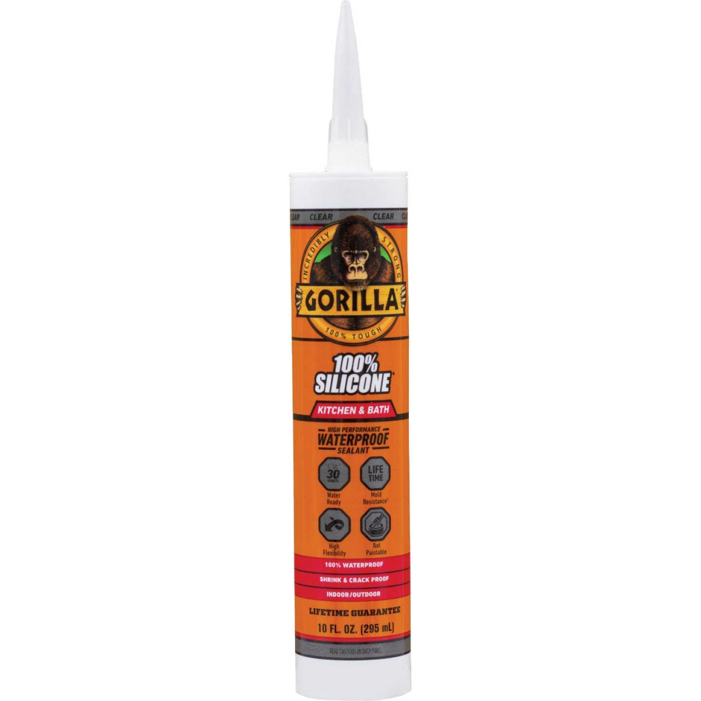 Gorilla 10 Oz. Kitchen & Bath Silicone Sealant Cartridge, Clear Image 1