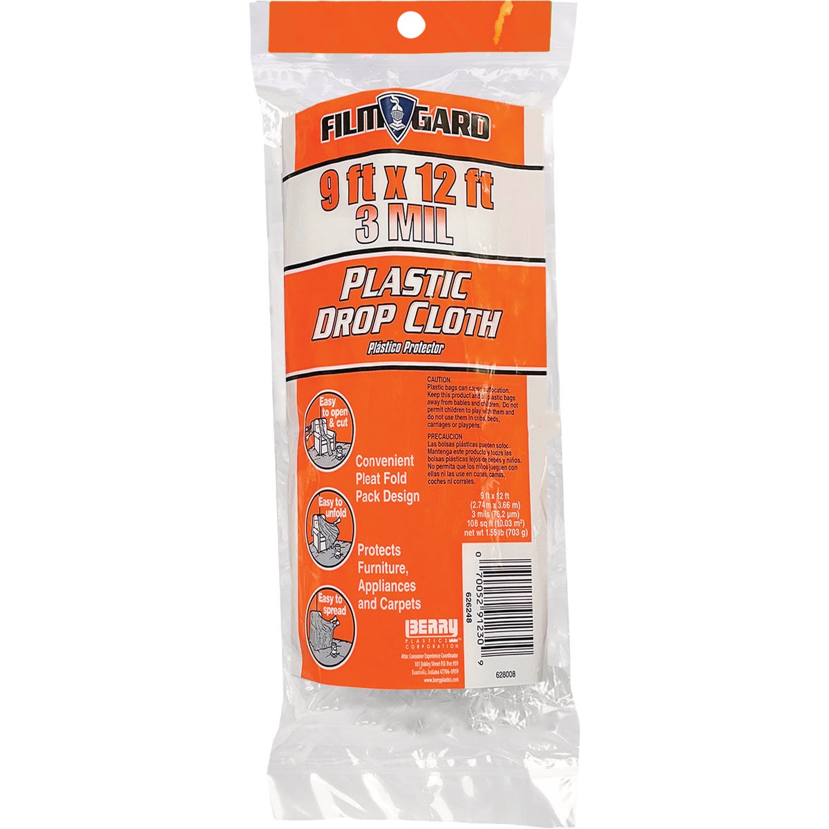 Film-Gard 9 In. x 12 Ft. Extra Heavy-Duty Plastic Drop Cloth Image 2