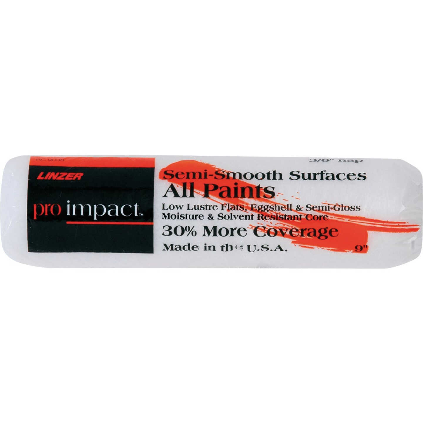 Linzer Pro Impact 9 In. x 3/8 In. Synthetic Lambskin Fabric Roller Cover Image 1