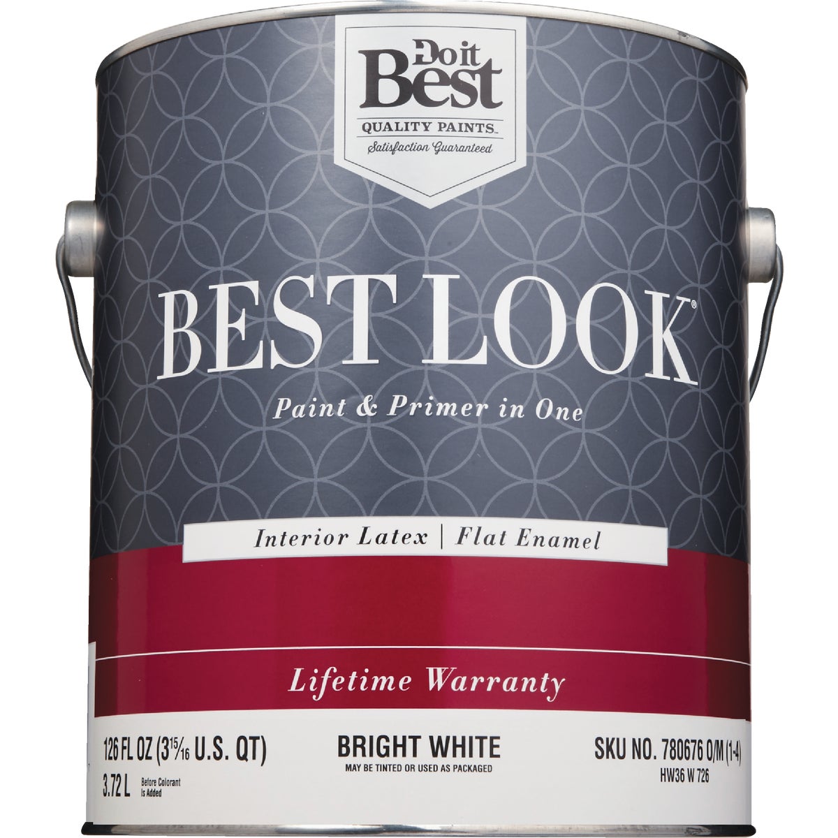 Best Look Latex Premium Paint & Primer In One Flat Enamel Interior Wall Paint, Bright White, 1 Gal. Image 2