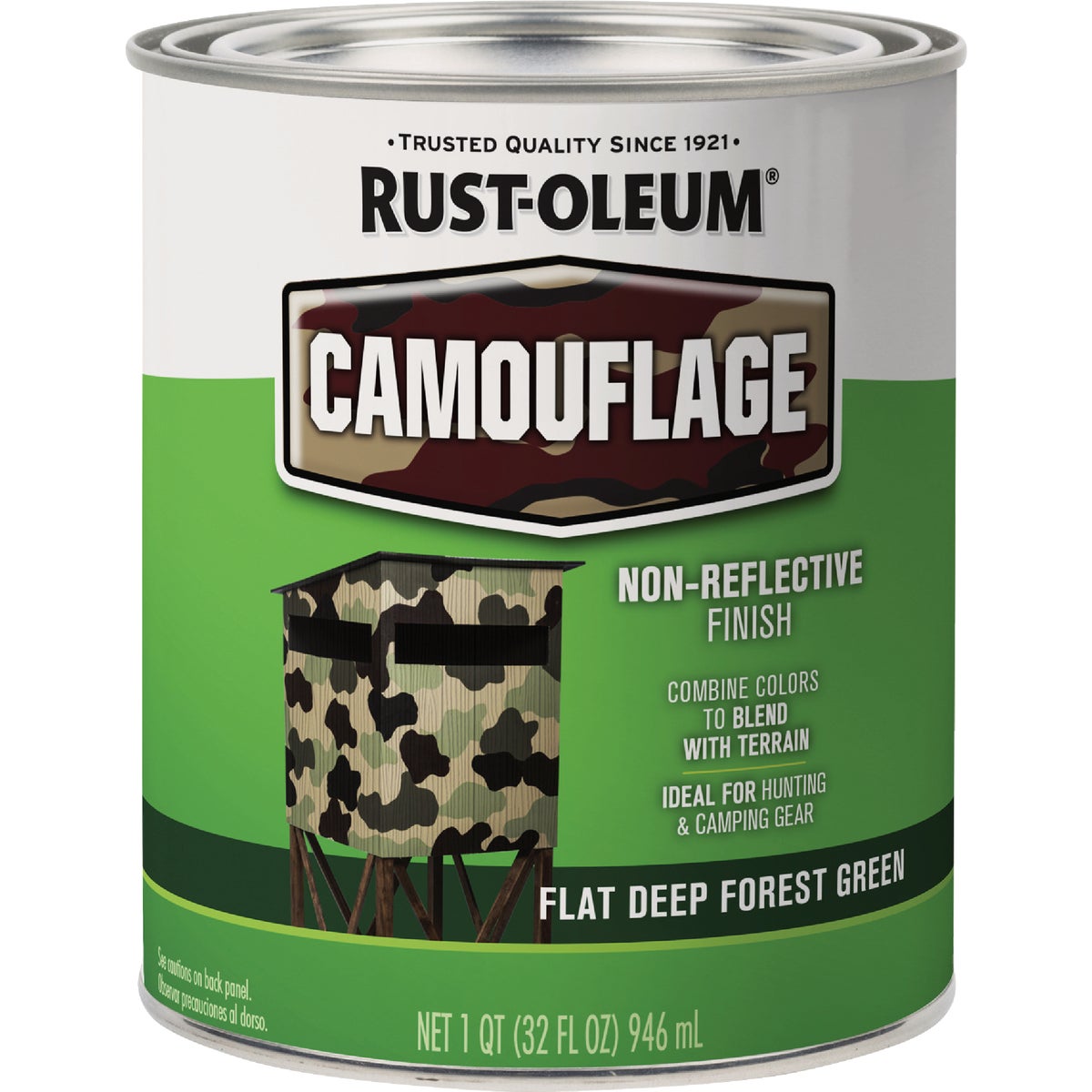 Rust-Oleum 1 Qt. Camouflage Brush Paint, Deep Forest Green Image 7