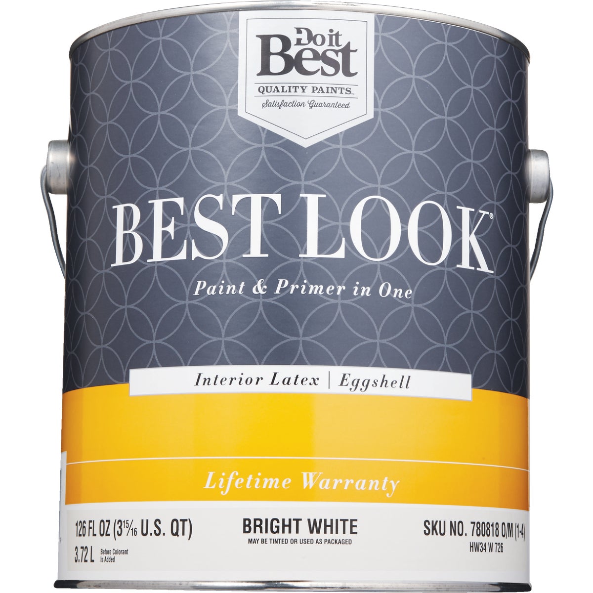 Best Look Latex Premium Paint & Primer In One Eggshell Interior Wall Paint, Bright White, 1 Gal. Image 2