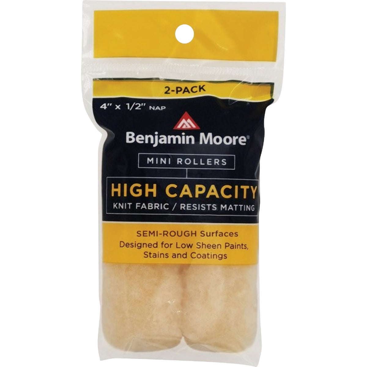 Benjamin Moore 4 In. x 1/2 In. High Capacity Mini Roller (2-Pack) Image 1