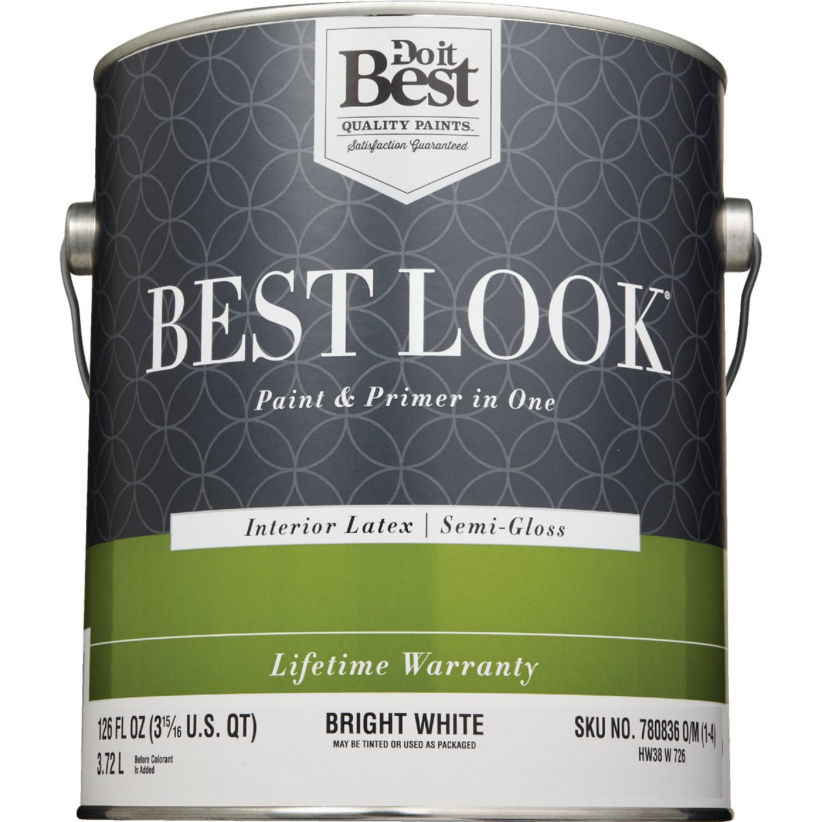 Best Look Latex Premium Paint & Primer In One Semi-Gloss Interior Wall Paint, Bright White, 1 Gal. Image 2