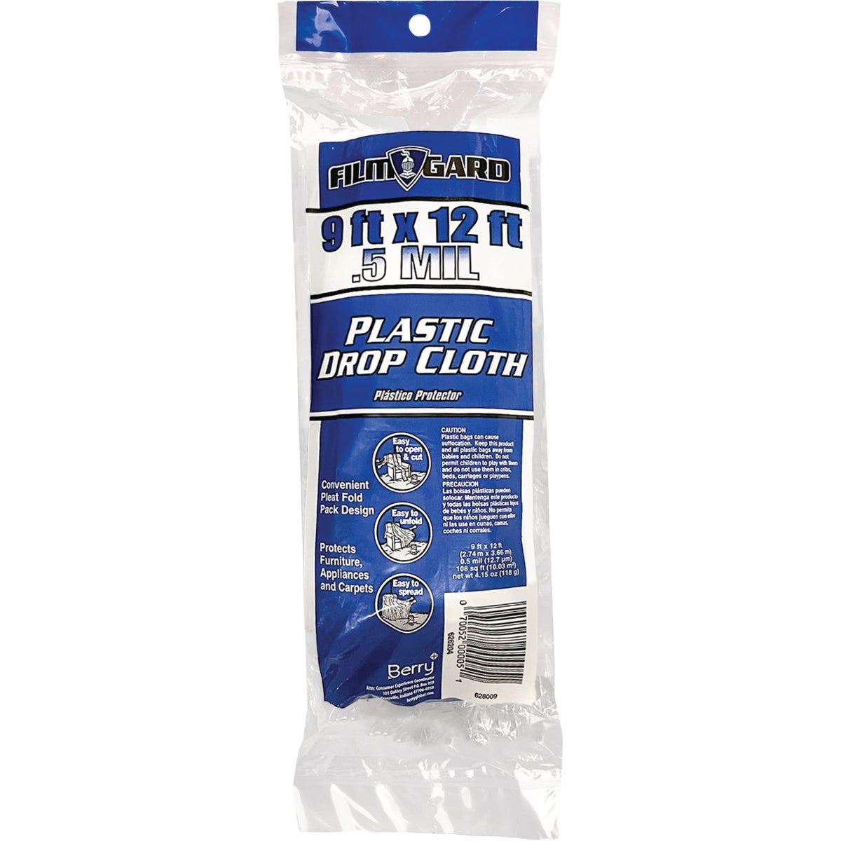 Film-Gard 9 In. x 12 Ft. Light-Duty Plastic Drop Cloth Image 2