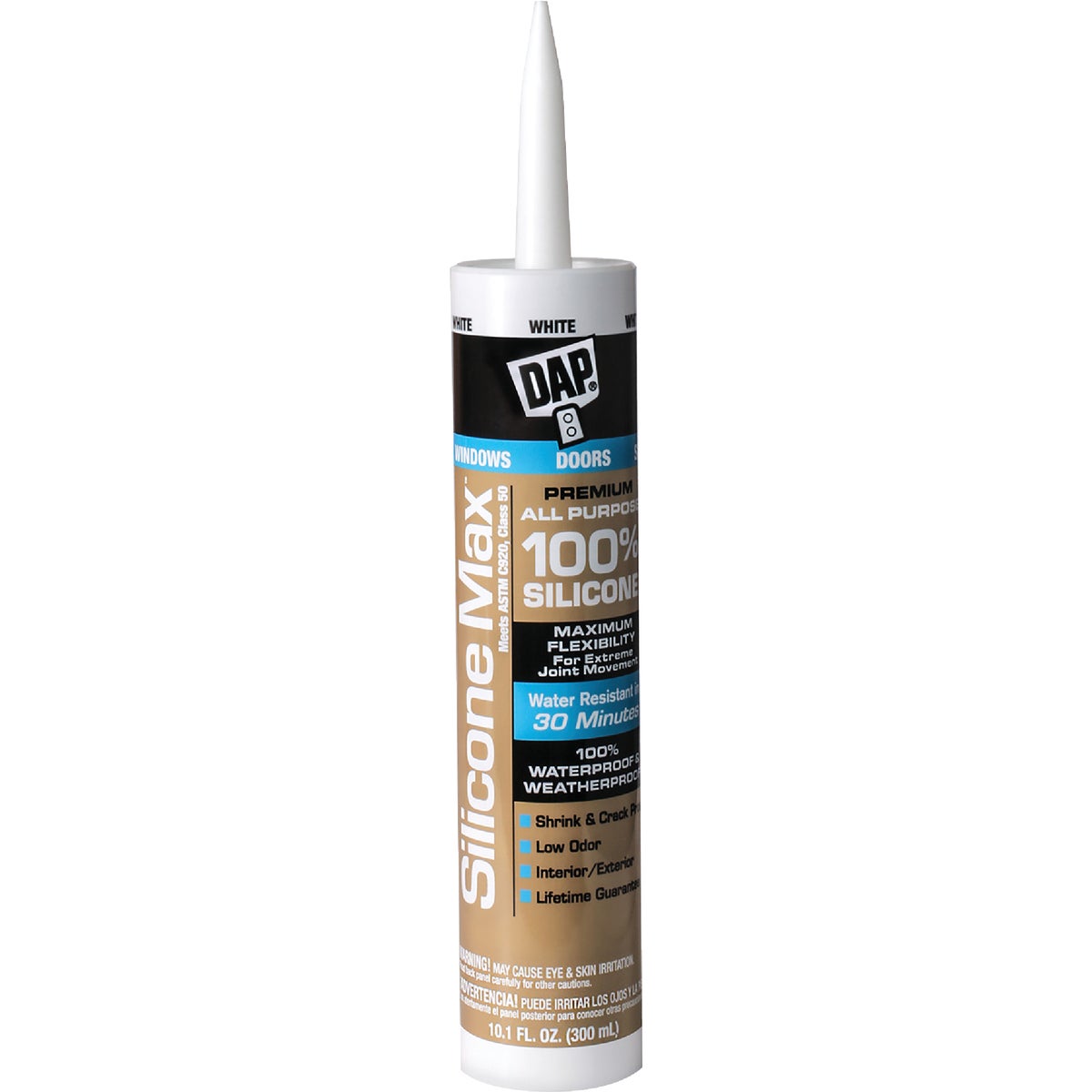 DAP Silicone Max 10.1 Oz. White Premium All Purpose 100% Silicone Sealant