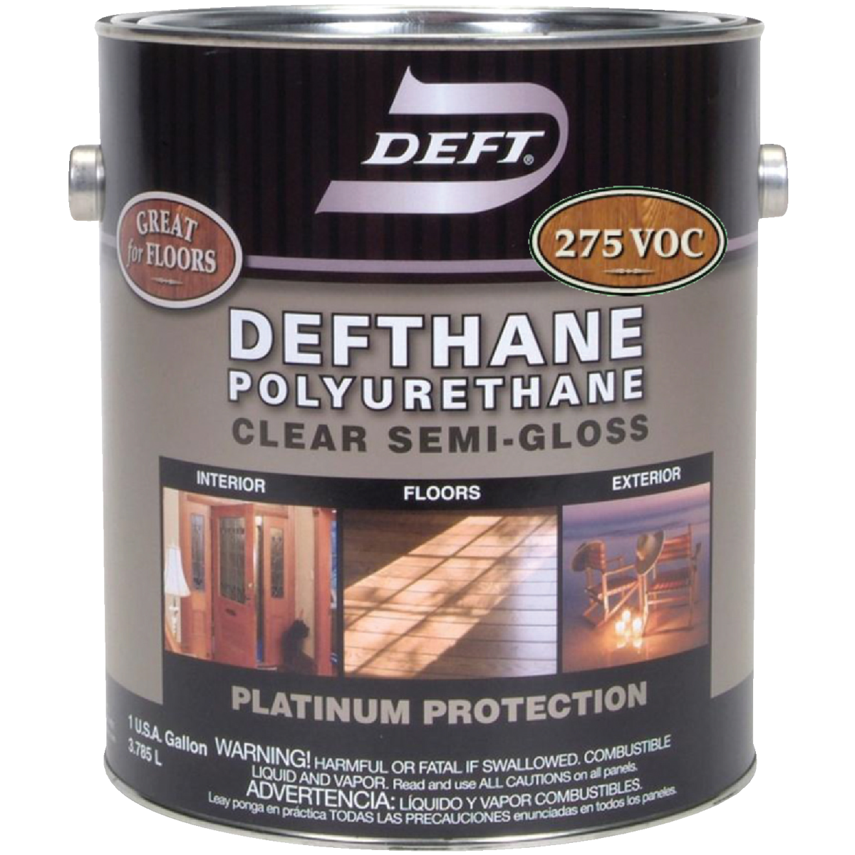 Deft Defthane VOC Semi-Gloss Clear Interior/Exterior Polyurethane, 1 Gal.