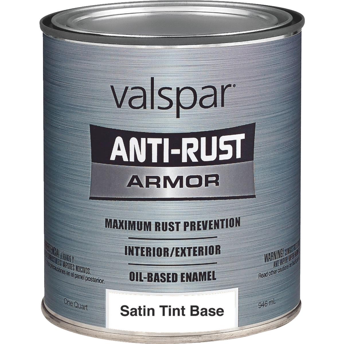Valspar Anti-Rust Oil-Based Satin Armor Rust Control Enamel, Tint Base, 1 Qt. Image 1