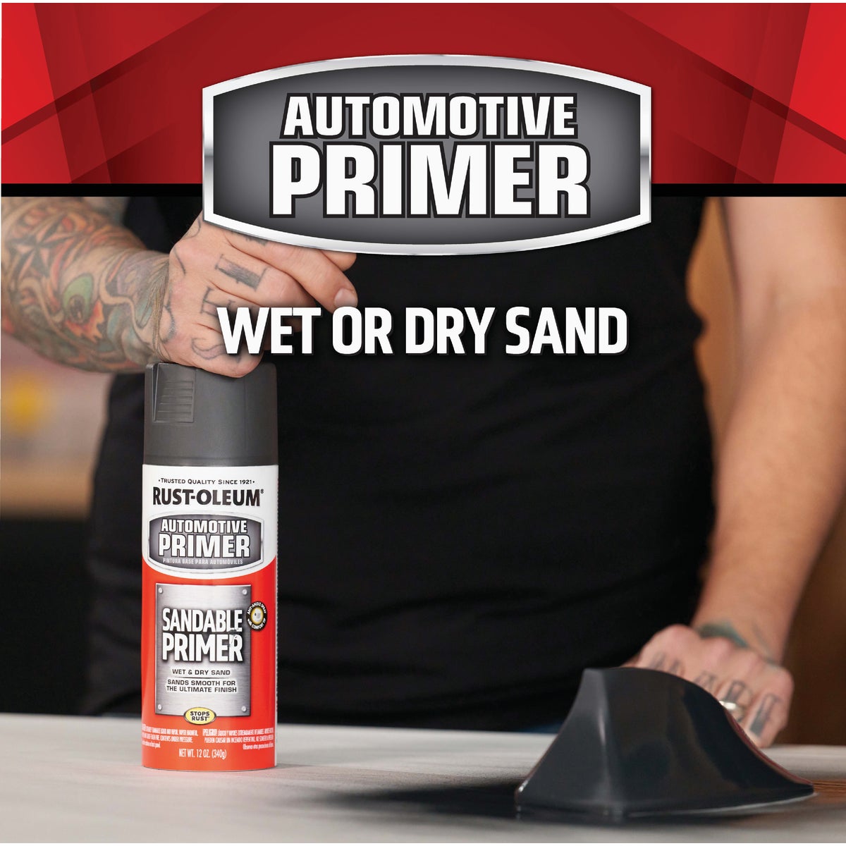 Rust-Oleum Automotive Sandable Primer Spray, 12 Oz. Red Image 3