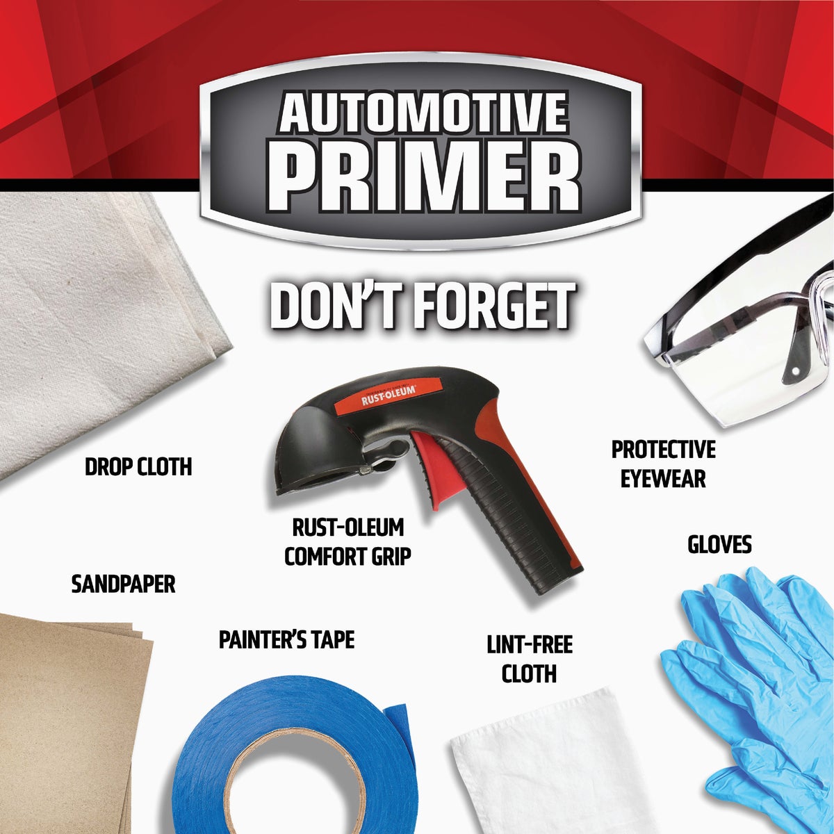 Rust-Oleum Automotive Sandable Primer Spray, 12 Oz. Red Image 6