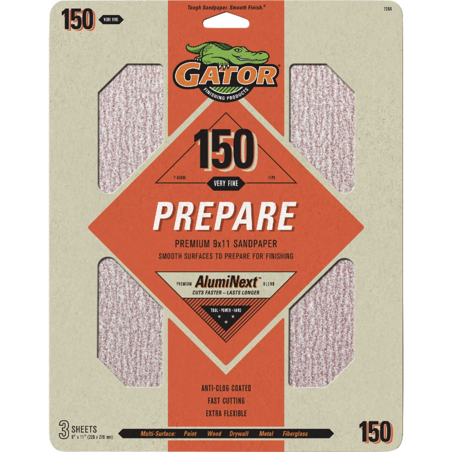 Gator 9 In. x 11 In. 150-Grit Sandpaper (3-Pack) Image 1