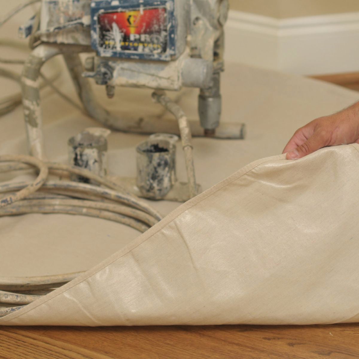 Trimaco Butyl II 5 Ft. x 5 Ft. Canvas Drop Cloth Image 3