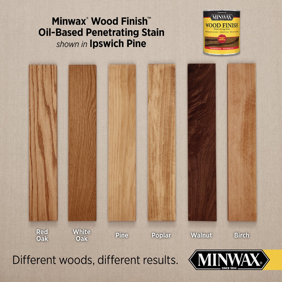 Minwax Wood Finish Penetrating Stain, Ipswich Pine, 1/2 Pt. Image 2