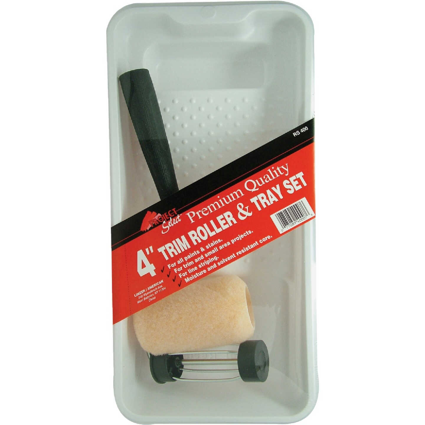 Linzer Project Select 4 In. x 3/8 In. Trim Roller & Tray Kit Image 1