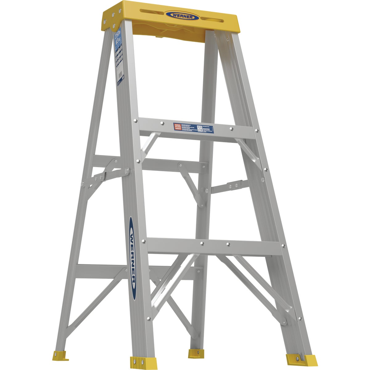 Werner 3 Ft. Aluminum Step Ladder with 250 Lb. Load Capacity Type I Ladder Rating