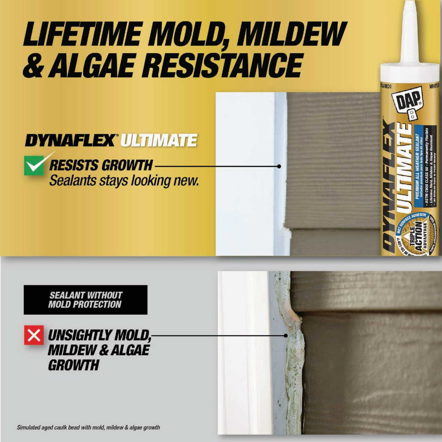 DAP DYNAFLEX ULTIMATE 10.1 Oz. Premium All-Weather Sealant, White Image 7